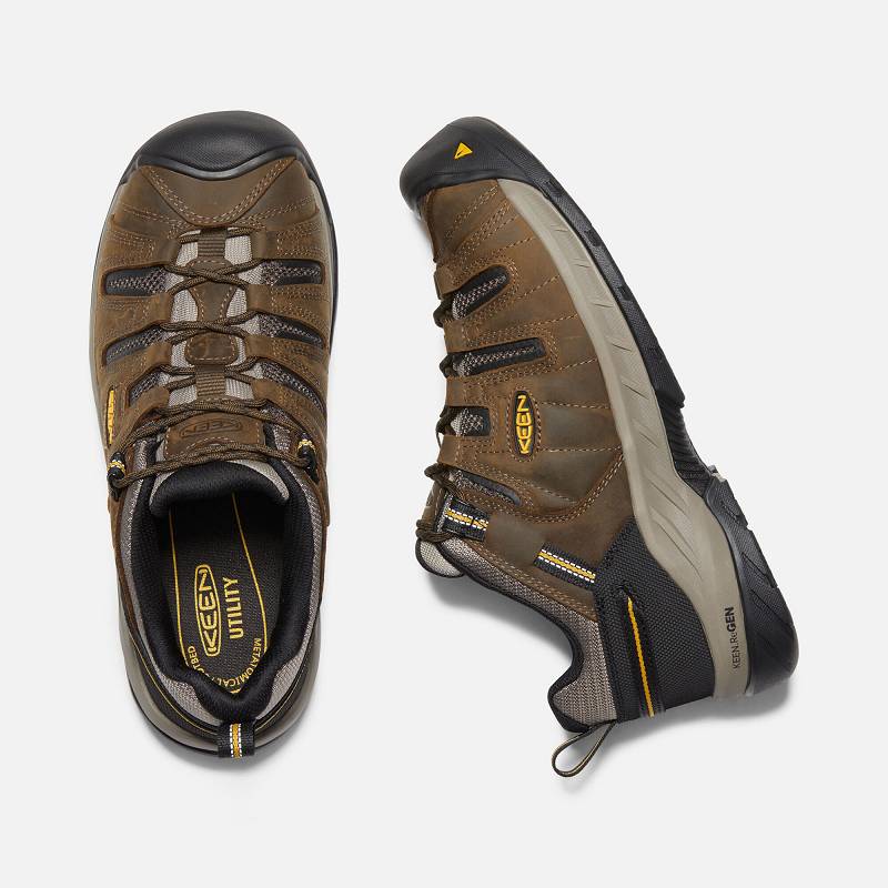 Keen Flint II Soft Toe Sicherheitsschuhe Herren DE-58436 Cascade Brown/Golden Rod - Keen Herrenschuh